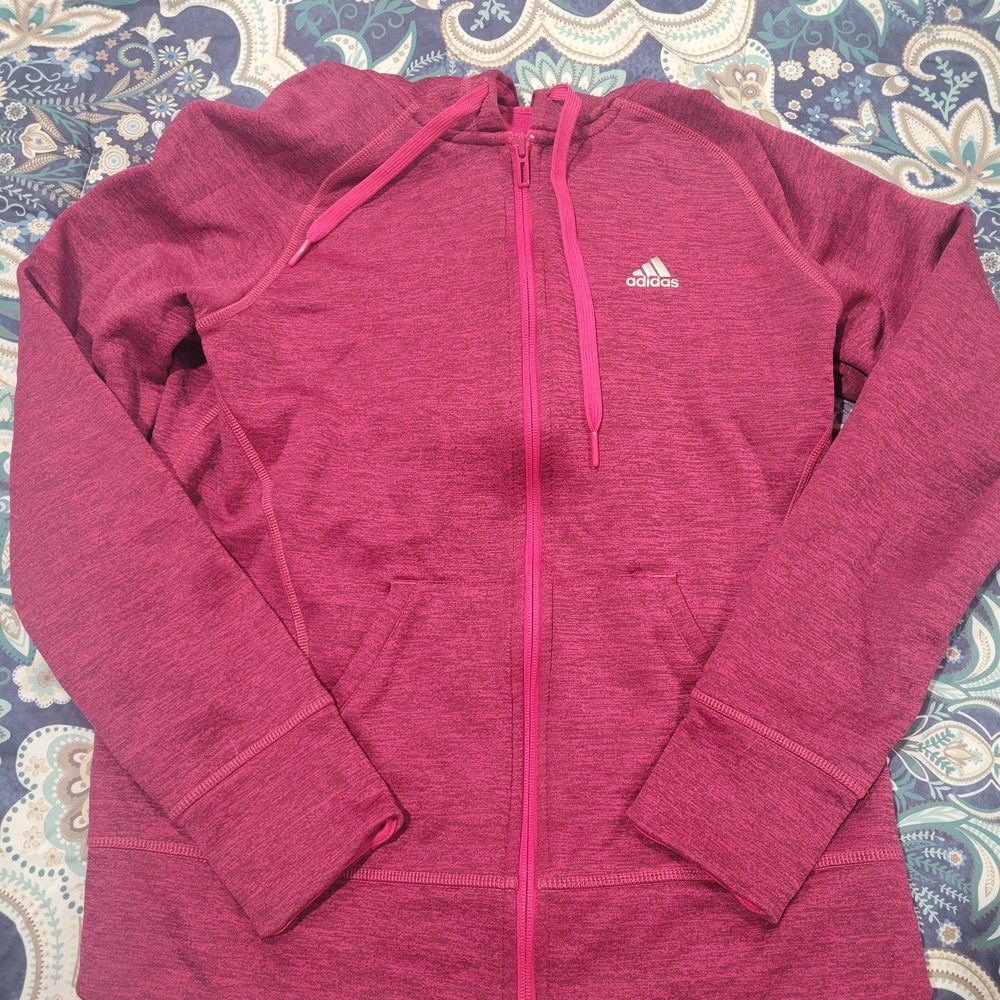 Adidas Womens Magenta Zip-Up Jacket